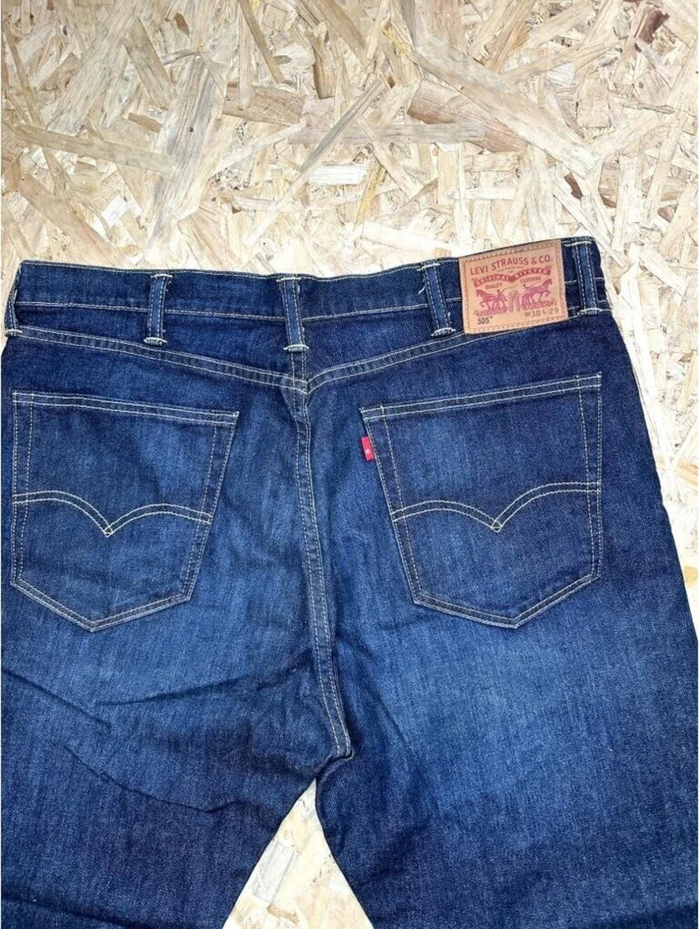 Levis 505 Regular Fit Jeans Mens 38x27 Blue Denim Straight Leg Pants